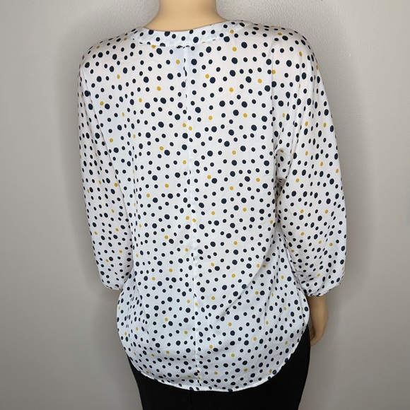 Ann Taylor Factory Polka Dot Blouse Size LP - Picture 8 of 15